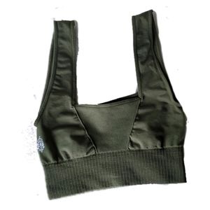 FP Movement Good Karma Square Neck Green Bra X-Small